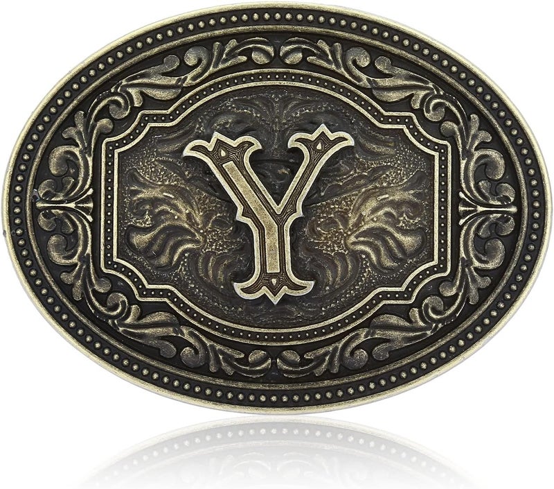 Fibbadet Store Belt Buckles Men Initial Letters A-Z Western Rodeo Cowboy Cowgirl Belt Buckle for Men Boys Halloween Birthday Party - Image 1
